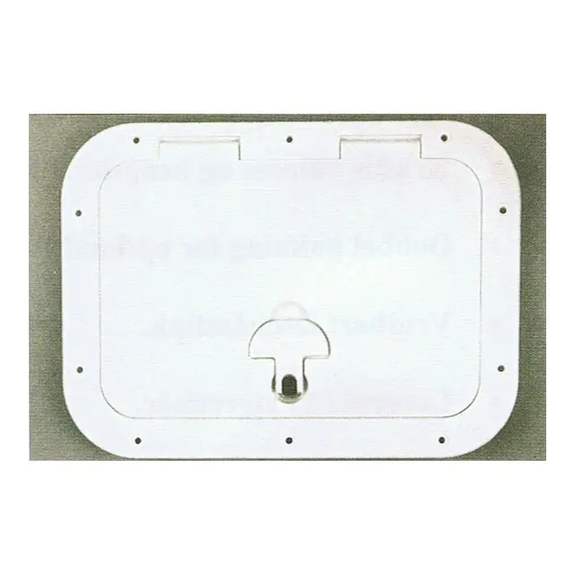 BOMAR Plastluke, Hvit 318 x 394 låsbar # 8812wl - hengslet - synlig flens 
