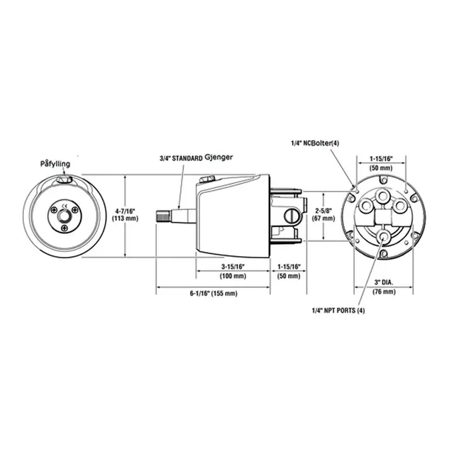 TELEFLEX Rattpumpe SeaStar Pro, 39cm4 HH5772 - Frontmontert 