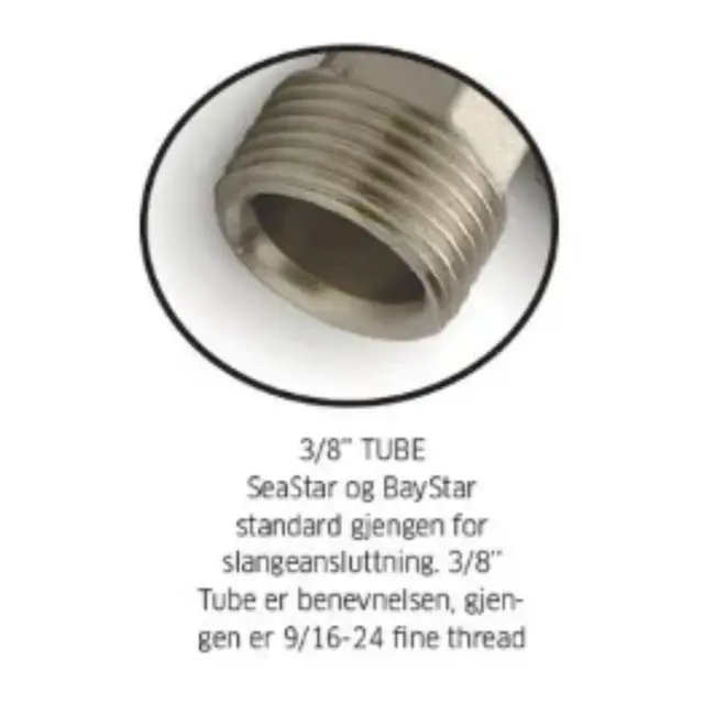 SEASTAR Mutter med klemhylse For bruk med 3/8" nylon eller kobberrør 