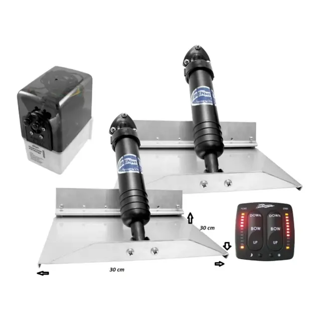 BENNETT Trimplan pakke 12V m/EIC 12 x 12" plan - for båter 19 - 24 fot 