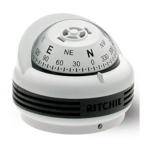 RITCHIE Flatmontert kompass TR-33W Hvit - Rose: 57mm 