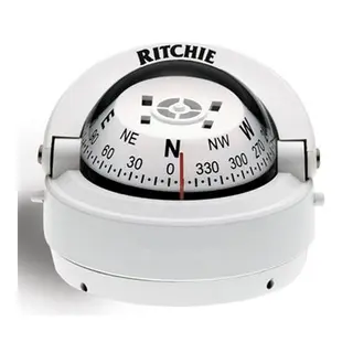 RITCHIE Flatmontert kompass S53W Hvit - Rose: 70mm