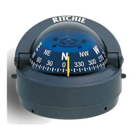 RITCHIE Flatmontert kompass S53G Grå - Rose: 70mm 