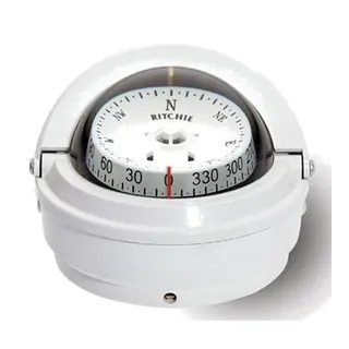 RITCHIE Flatmontert kompass S87W Hvit - Rose: 76mm