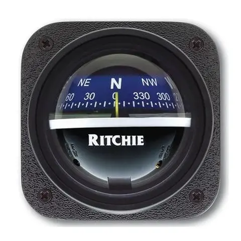 RITCHIE Panelmontert kompass V-537B Sort/Blå - Rose: 70mm 