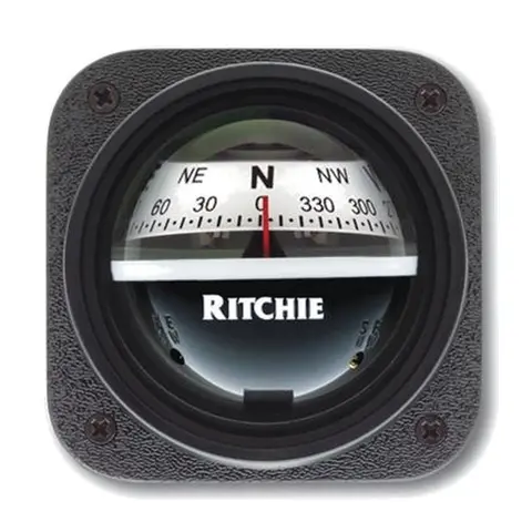 RITCHIE Panelmontert kompass, V-537W Sort/Hvit - Rose: 70mm 