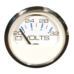 FARIA Voltmeter 20-32 Volt Ø2" - Hvit bl.ring