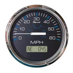 Faria 50 knop. GPS Speedometer, skjermen viser kurs og rettning