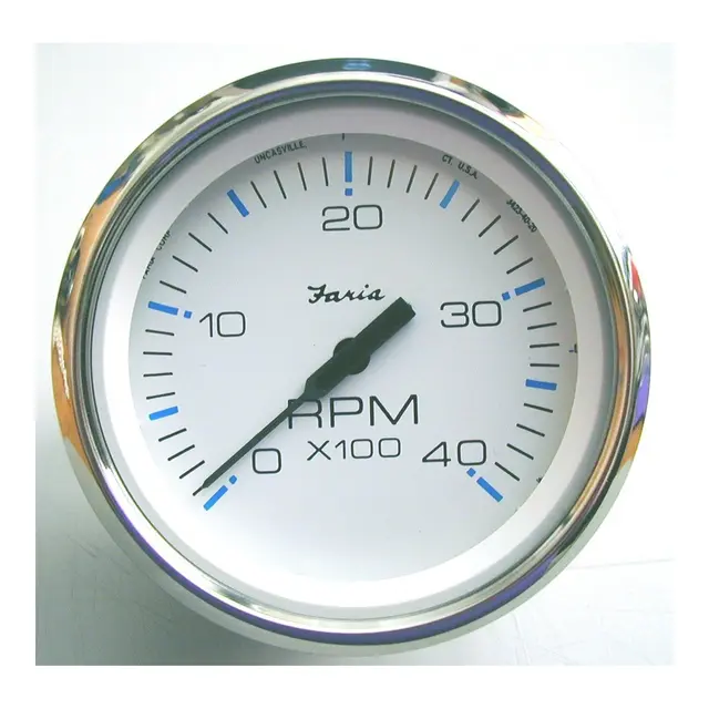 FARIA Turteller m/time diesel 0-4000 Hvit/krom turteller med timeteller 