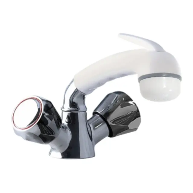 BARKA MD31111 Blandebatteri Hvit uttrekkbart - 1,5m slange - Av/På bryter 