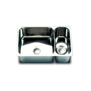 BARKA Vask rektangul&#230;r dobbel, 30 x 32cm rustfritt st&#229;l - Flat flens