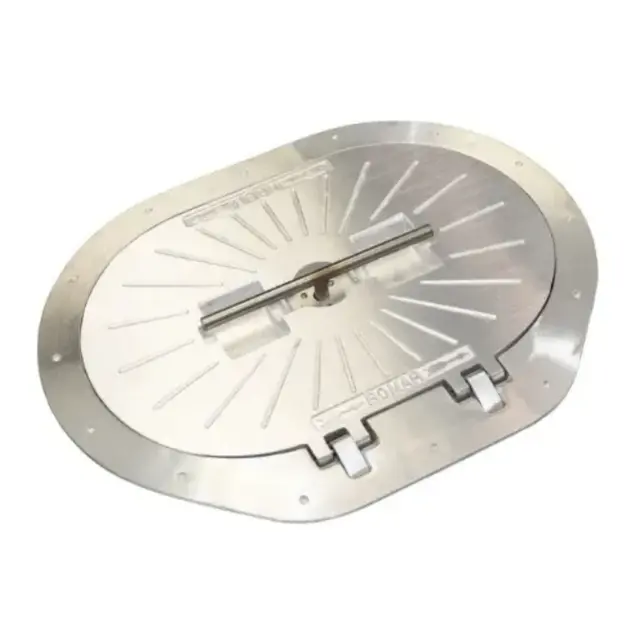 BOMAR Dørkluke, Alu 597x775 Stadionform hengslet - til yrkesb - Lloydgk 