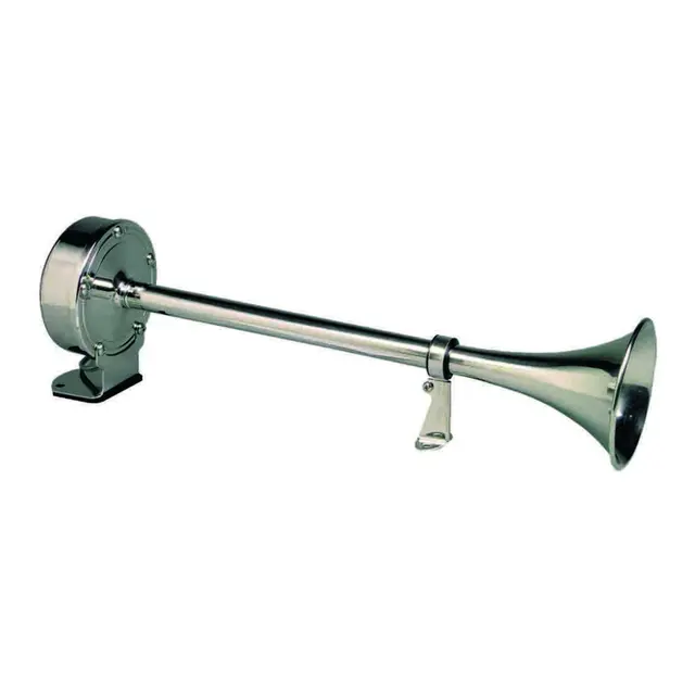 ONGARO Enkelt trompethorn 12V, 10027 Enkelt rustfritt trumpet horn. 12 Volt 