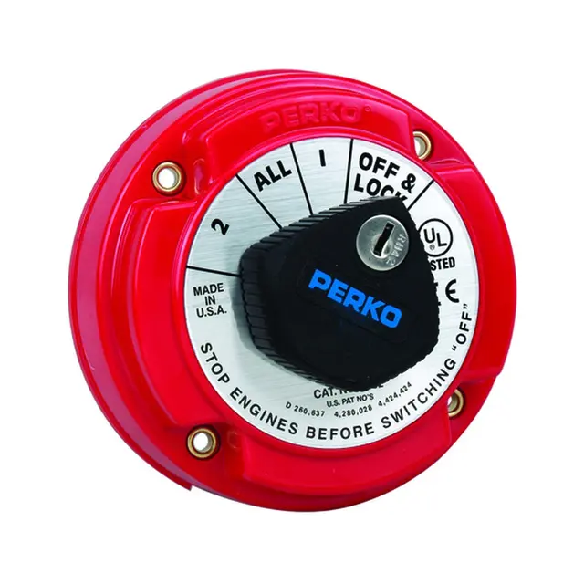 PERKO Batteribryter m/lås 8502 hovedstrømsbryter for 2 batterier 
