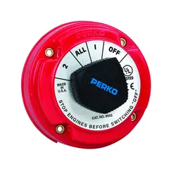 PERKO Batteribryter m/Diodebes. 8503 hovedstr&#248;msbryter for 2 batterier.