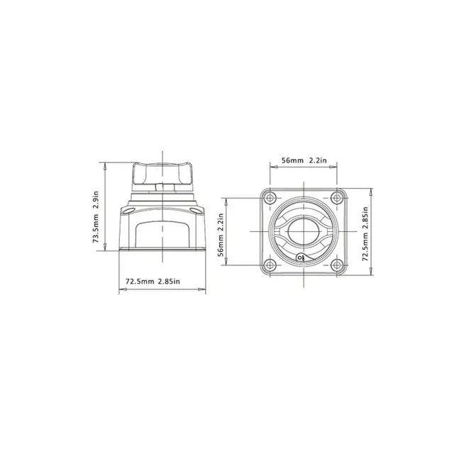 SEAFLO batteribryter for 1 batteri, hvit 50V, 1250A 