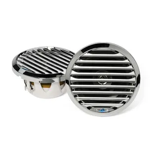 Aquatic h&#248;yttaler 6, 5&quot;, Chrome h&#248;yttalersett med krom grill.