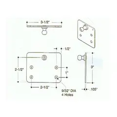 ATTWOOD SL62 Brakett for gassdemper 10 mm kule