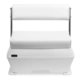 TODD MARINE Sofaboks - Stor - DeLuxe Med hvite vinyl trukket puter/rygg