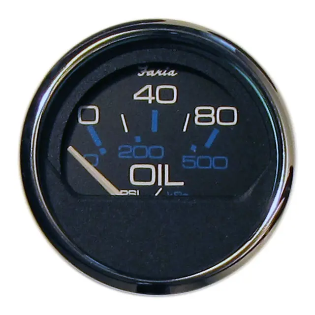 FARIA Oljetrykksmåler 0-10 BAR Ø2" - Sort bl.ring 