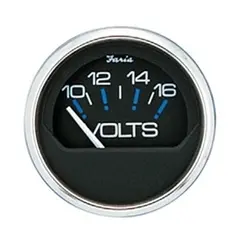 FARIA Voltmeter 10-16 Volt &#216;2&quot; - Sort m/ blank ring