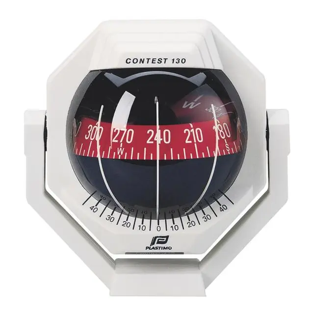 PLASTIMO Compass Plastimo Contest 130 hvit rød rose brakett montert 
