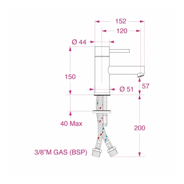 BARKA MY1000 Blandebatteri ettgreps - forkrommet messing 