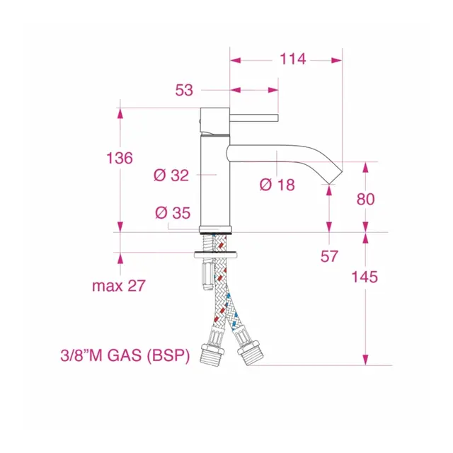 BARKA MY1600 Blandebatteri ettgreps - forkrommet messing 