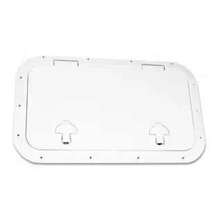 BOMAR Plastluke, Hvit 349 x 597 mm # 81020W - hengslet - synlig flens