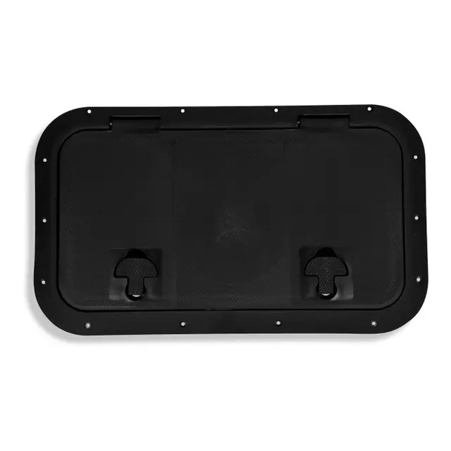 BOMAR Plastluke, Sort 349 x 597 mm # 81020B - hengslet - synlig flens 