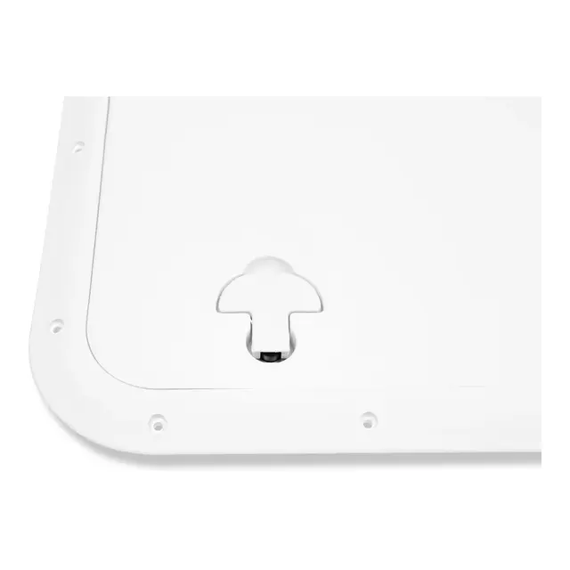 BOMAR Plastluke, Hvit 460 x 513 mm # 81618W - hengslet - synlig flens 