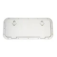 BOMAR Plastluke, Hvit 356 x 787 mm # 81030W - hengslet - synlig flens