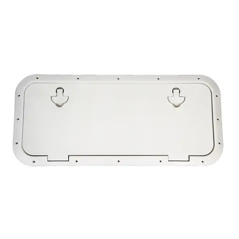 BOMAR Plastluke, Hvit 356 x 787 mm # 81030W - hengslet - synlig flens 