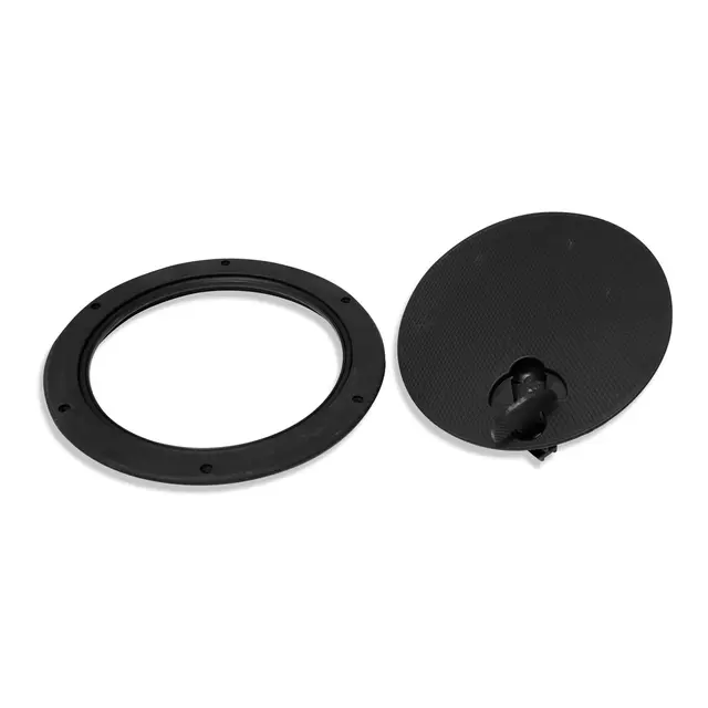 BOMAR Inspeksjonsluke, Sort Ø10" (318mm) # 845b - u/hengsel - synlig flens 
