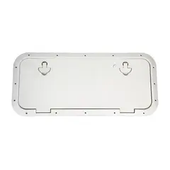 BOMAR Plastluke, Hvit 356 x 788 mm l&#229;sb. # 81030wl - hengslet - synlig flens