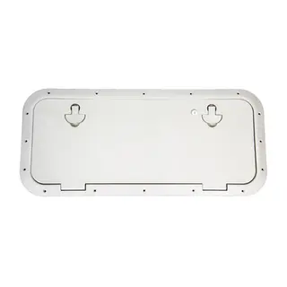 BOMAR Plastluke, Hvit 356 x 788 mm l&#229;sb. # 81030wl - hengslet - synlig flens