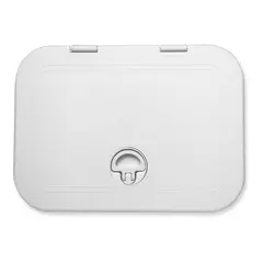 BOMAR Plastluke, Hvit 246 x 348 mm # 7711 - hengslet - skjult flens