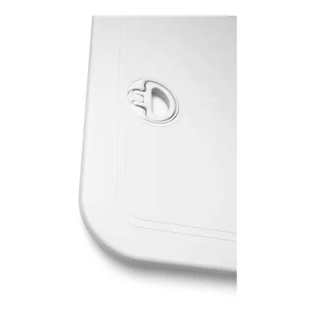 BOMAR Plastluke, Hvit 246 x 348 mm # 7711 - hengslet - skjult flens 