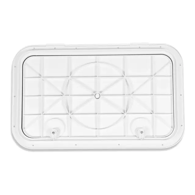 BOMAR Plastluke, Hvit 360 x 584 mm # 71020 - hengslet - skjult flens 
