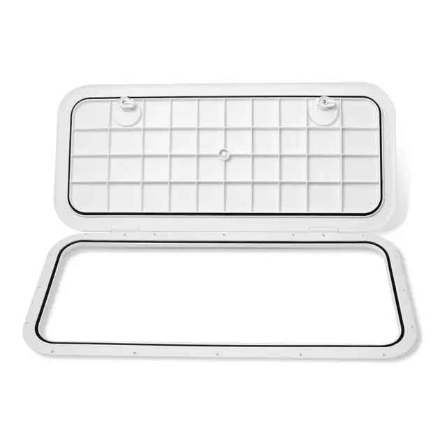 BOMAR Plastluke, Hvit 341 x 768 mm # 71030 - hengslet - skjult flens 