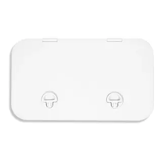 BOMAR Plastluke, Hvit 279 x 483 mm # 71119 - hengslet - skjult flens