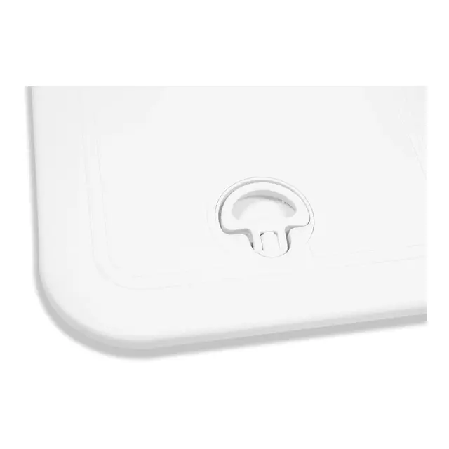 BOMAR Plastluke, Hvit 279 x 483 mm # 71119 - hengslet - skjult flens 