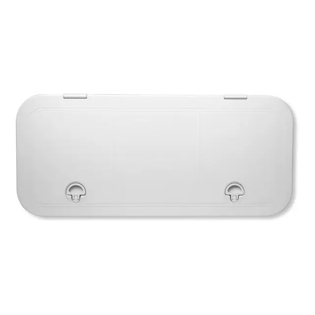 BOMAR Plastluke, Hvit 330mm x 914mm # 71336 - hengslet - skjult flens 