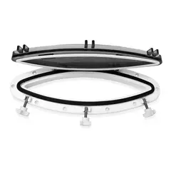 BOMAR Skrogvindu (Portlight 149 x 419 mm hvit - &#229;pningsbar - elipse