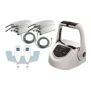 GLENDINNING kit for utenbordsmotorer Elektrisk gir og gass system krom - 12V