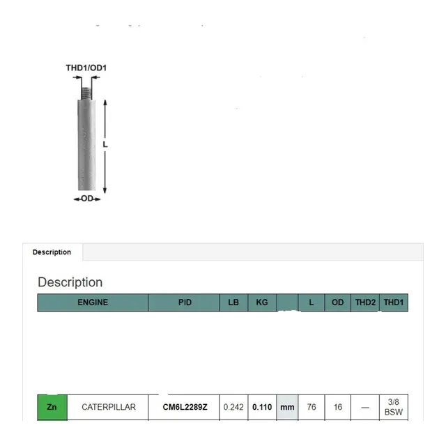 Motor anode, u/hode, Caterpillar - Sink CM6L2289Z 