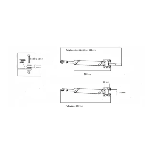 TELEFLEX Styresylinder SeaStar, Inboard HC5313-3 (ORB-5 fittings) 