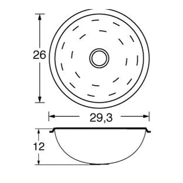 BARKA Vask halvkule Ø26cm rustfritt stål 