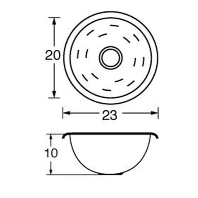 BARKA Vask halvkule, 20cm rustfritt stål 