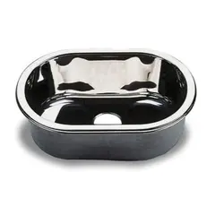 BARKA Vask Oval - 35,5 x 22 cm rustfritt st&#229;l.